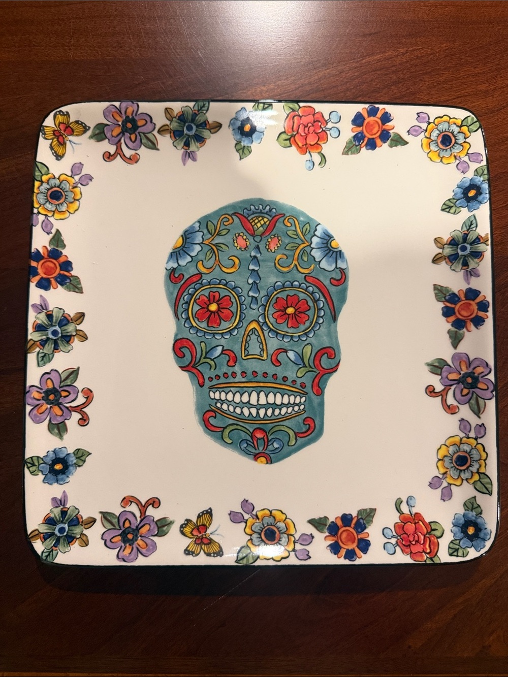 Day of the Day Ceramic Serving Plate 10”x10”